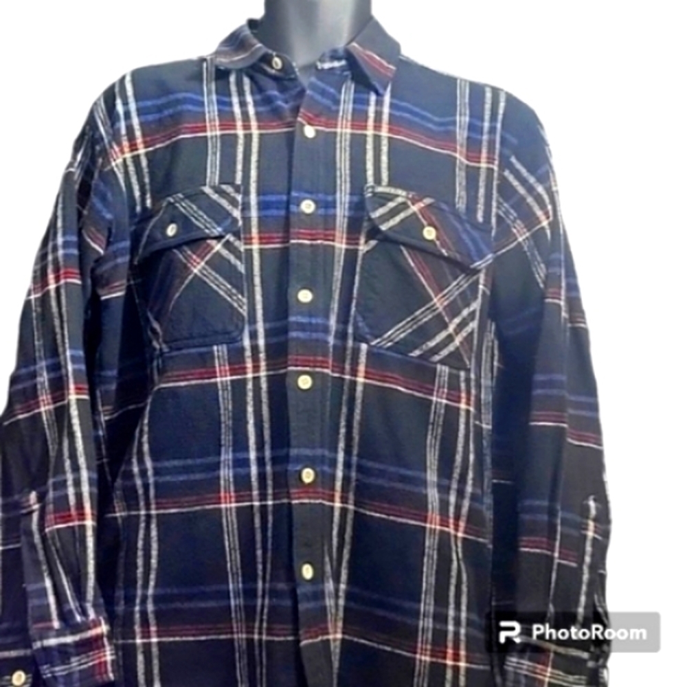 Dickies flannel men's size Large with two front pockets in black red and wh…